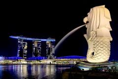 《Night at Merlion Park》      獲Honour獎     作者：李彩萍 (A组)